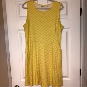 New York and Company yellow and white tank dress